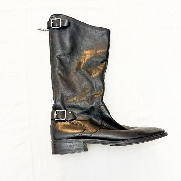 J. Jill Black Leather Knee High Riding Boots Back Zip DC5416 770130 Size 10 - Picture 5 of 5